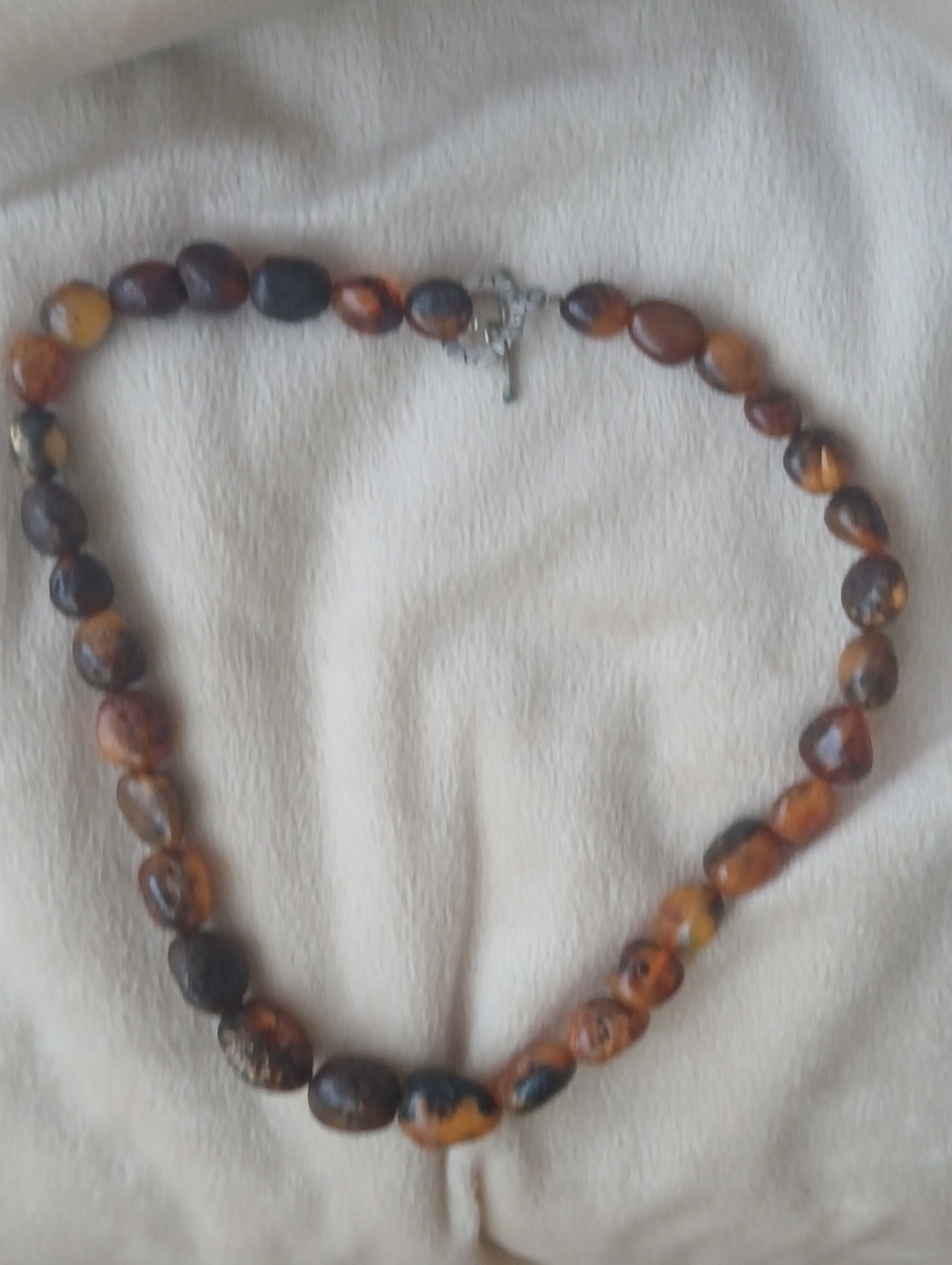 Amber Bead Necklace - Brown and Honey Tones